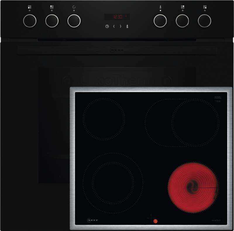 Neff HLE210P (E2CCG6AK3+M16SRF0M0+Z11TI15X0) Einbau-Herd-Set, Elektro-Backofen, 71 l Garraum