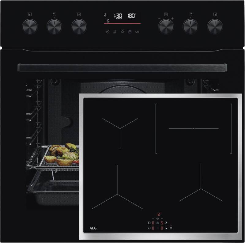 AEG HPI5EPV1 (OU5PE40AK+TX64IC00XB+TR1LFV) Einbau-Herd-Set, Elektro-Backofen, 71 l Garraum