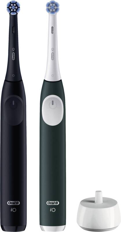 Oral-B iO Series 2 mit zweitem Handstück Elektrische Zahnbürste, runder Bürstenkopf, Magnetisches Antriebssystem (liefert Energie punktgenau an die 