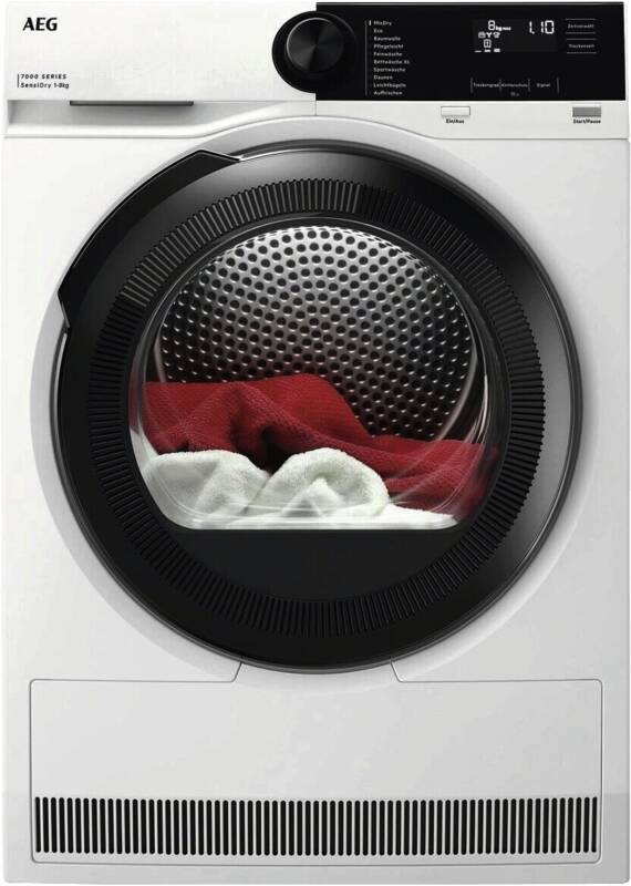 AEG LAVATHERM TR7TEP2 Wärmepumpentrockner, 8 kg Füllmenge, Schontrommel