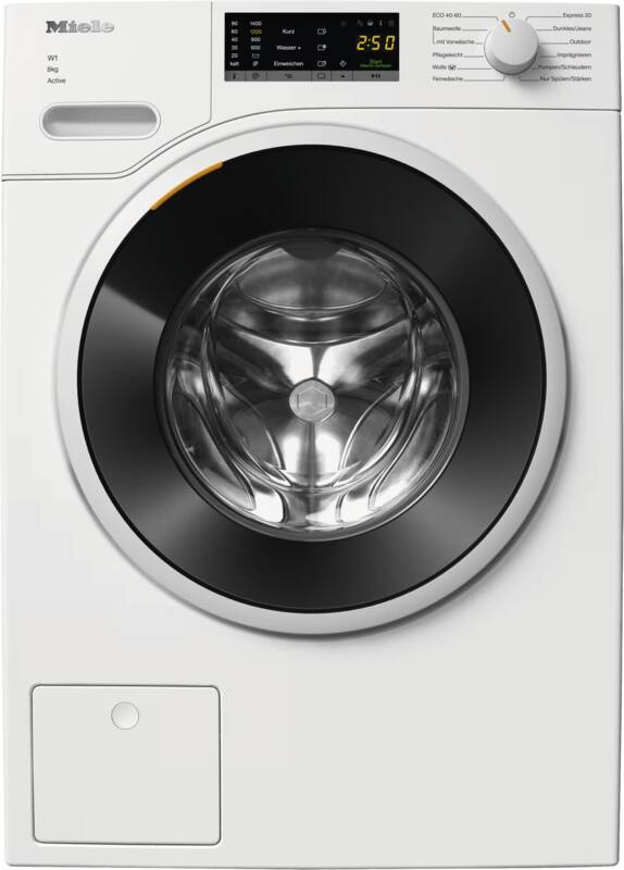 Miele WWA 120 WPS 8kg Active Waschmaschine, 5° geneigte Blende, 8 kg Füllmenge