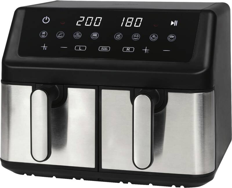Proficook PC-FR 1296 H Doppel-Heißluft-Fritteuse, rechteckig, Display