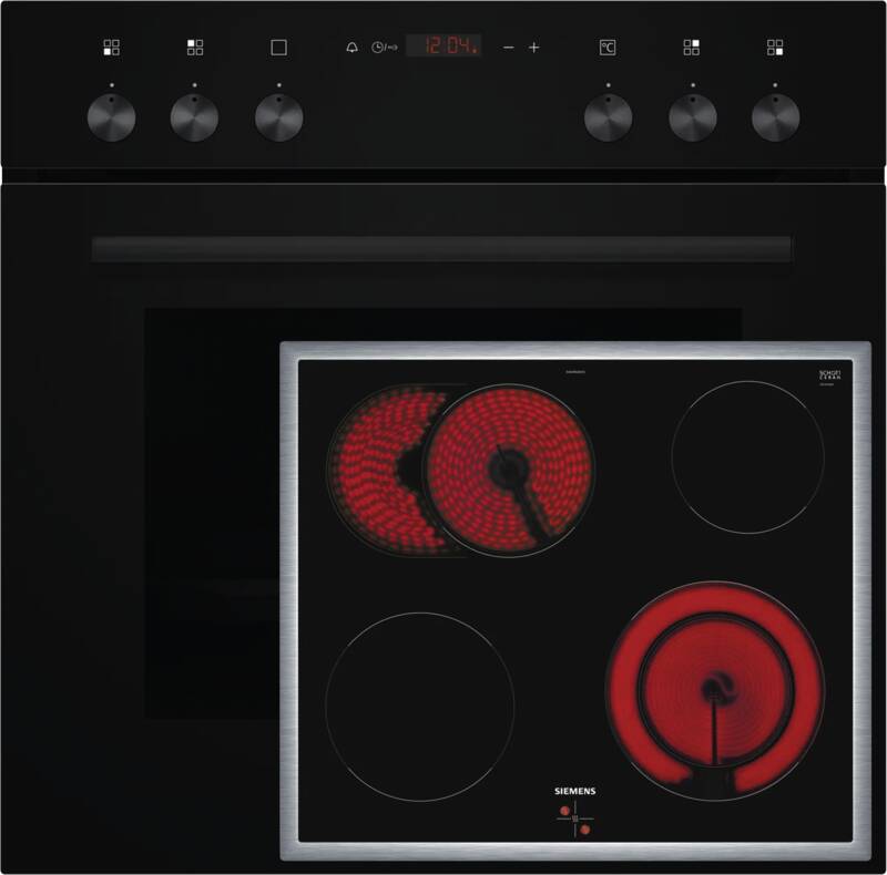 Siemens MKEBLACK (HE013FBB1+EA64RGNA1E) Einbau-Herd-Set, Elektro-Backofen, 66 l Garraum