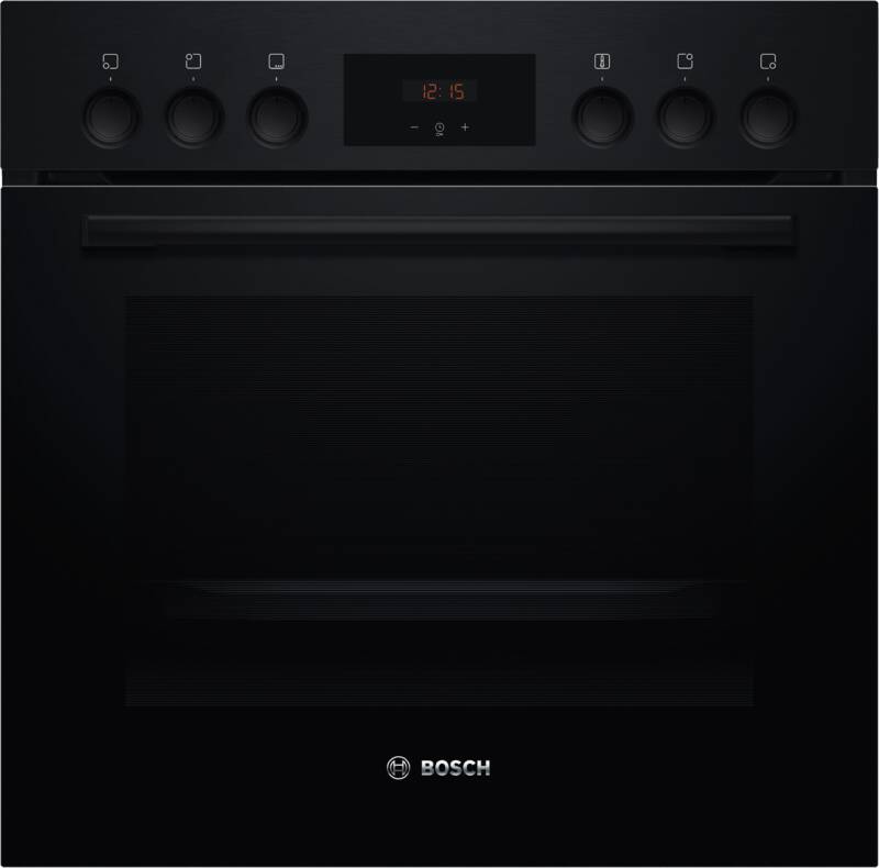 Bosch EPH21BLACK (HEF113BB0+NKN64RGA2E) Einbau-Herd-Set, Elektro-Backofen, 66 l Garraum