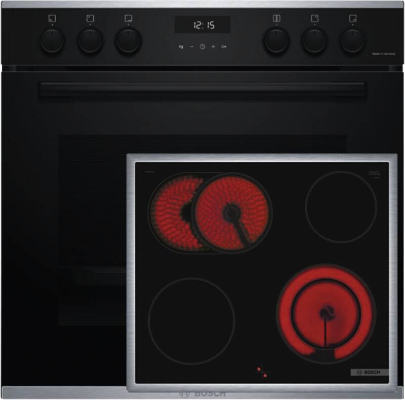 Bosch MKH63SKLF2(HEG217AB5 NKN64RGA2E) Einbau-Herd-Set, Elektro-Backofen, 71 l Garraum