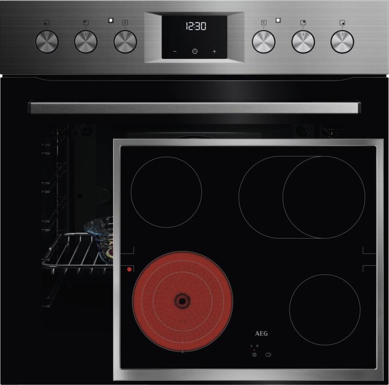 AEG H51EPV1 (OU5AE20SM+TA64RA07XB+TR1LFV) Einbau-Herd-Set, Elektro-Backofen, 72 l Garraum