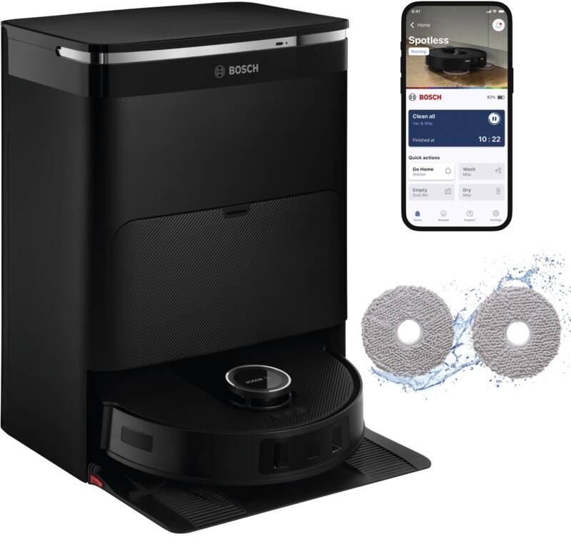 Bosch BCRDW3BAB Select Line Nasswisch-Roboter, beutelloser Betrieb, max. 0,28 l Behältervolumen