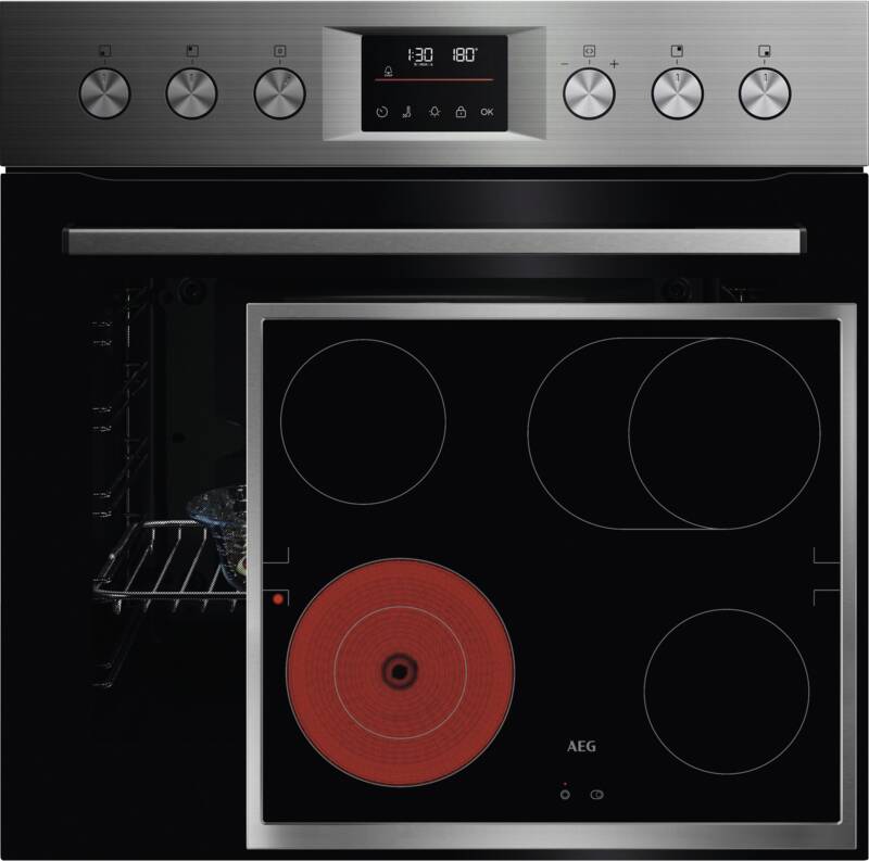 AEG HP51EPV1 (OU5PE40SM+TA64RAS6XB+TR1LFV) Einbau-Herd-Set, Elektro-Backofen, 72 l Garraum