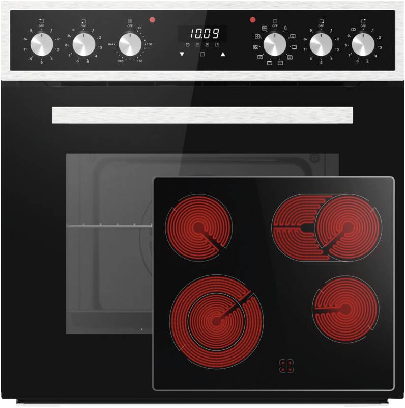 PKM EHS8-2KBG Einbau-Herd-Set, Elektro-Backofen, 65 l Garraum
