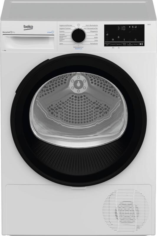 Beko B3TO82C9W Wärmepumpentrockner, 8 kg Füllmenge, Aquawave-Schontrommel