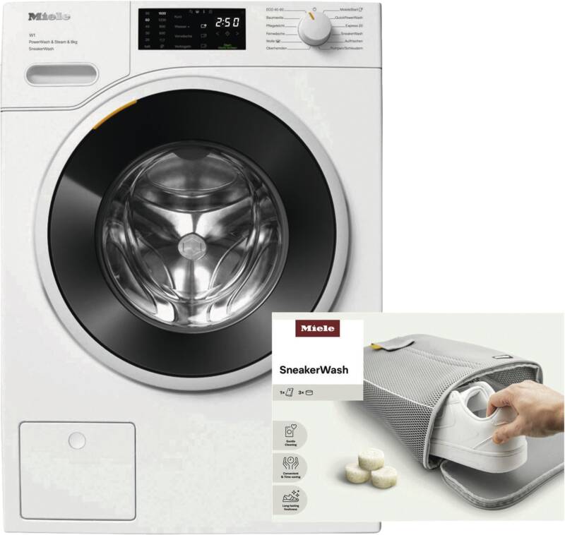 Miele WWC 384 WCS SneakerWash Waschmaschine, 5° geneigte Blende, 8 kg Füllmenge