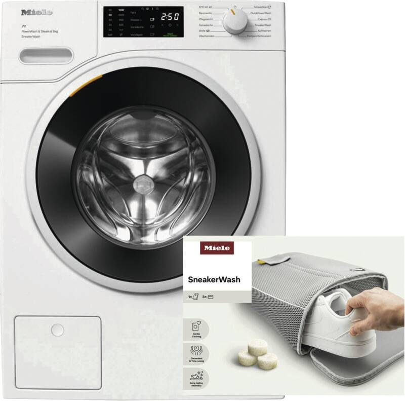 Miele WWC 384 WPS SneakerWash Waschmaschine, 5° geneigte Blende, 8 kg Füllmenge