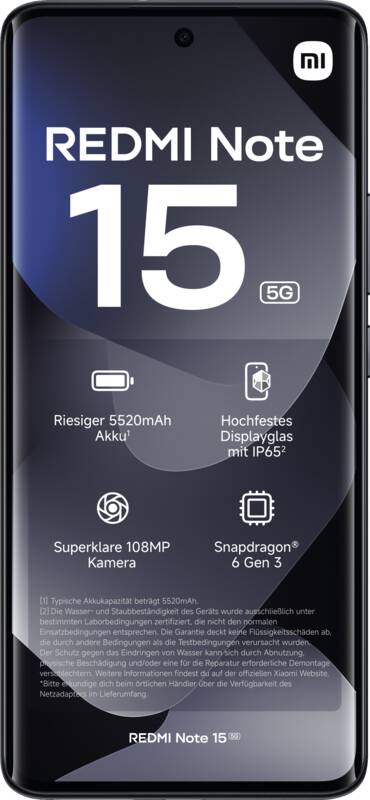Xiaomi Redmi Note 15 5G 128GB Smartphone, 5G, Quadband