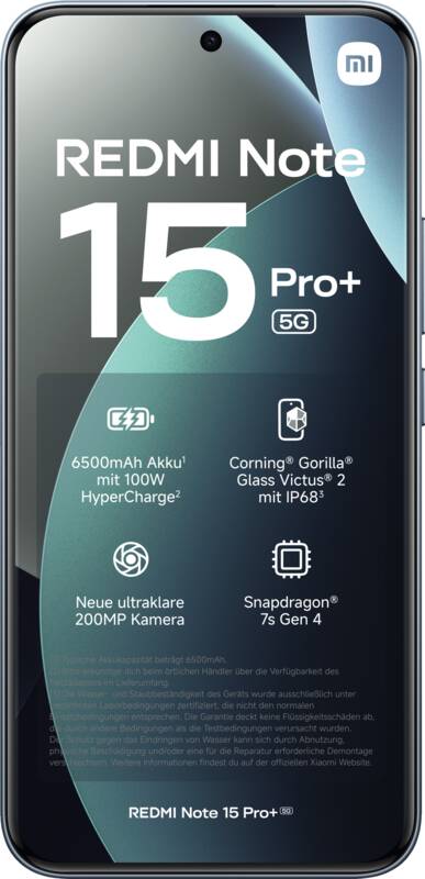 Xiaomi Redmi Note 15 Pro+ 5G 256GB Smartphone, 5G, Quadband