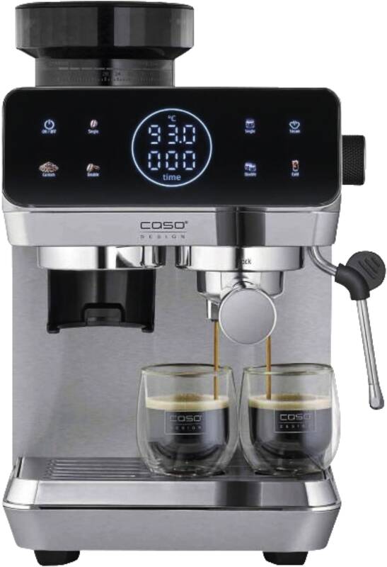 Caso Espresso Gourmet & Grind Espresso-Maschine, Siebträger, 20 bar Pumpendruck