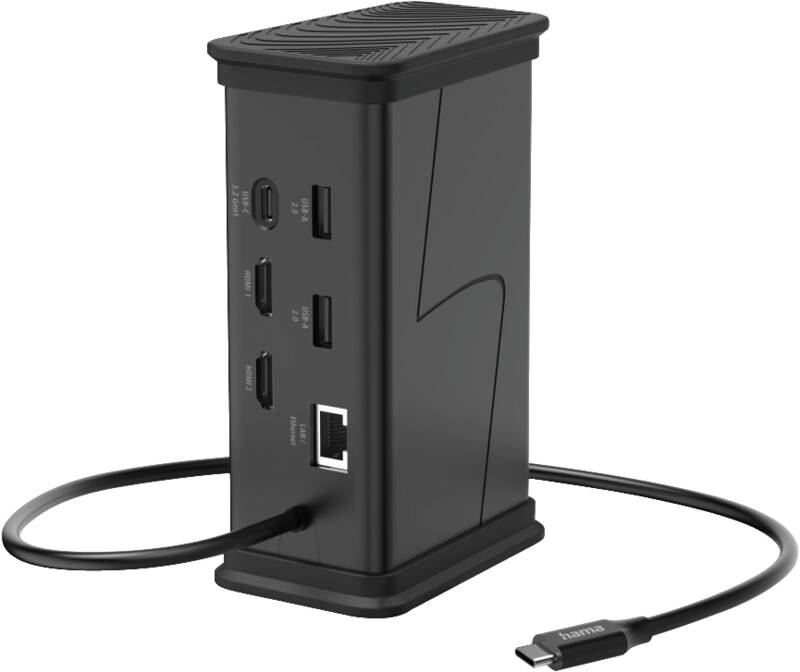 Hama 200150 USB-C-Docking-Station, 9 Ports Dockingstation für Notebooks, Dockingstation für Tablet -PCs