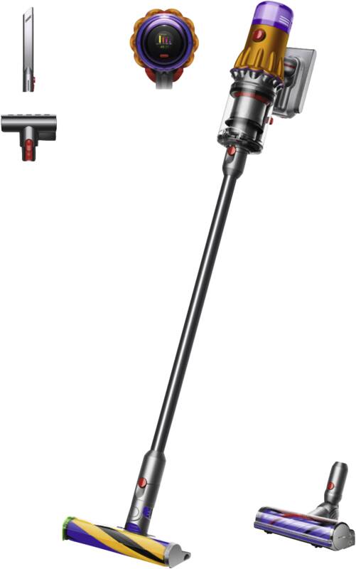 Dyson V12 Detect Slim Absolute Akku-Stielsauger, Beleuchtung an der Bodendüse, LCD-Display