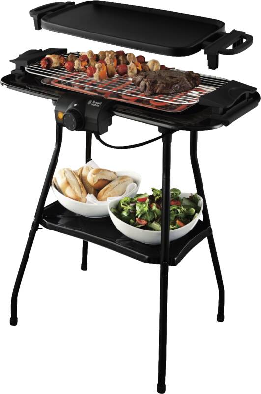 Russell Hobbs Classic BBQ & Griddle Barbecue-Elektrogrill, abnehmbarer Standfuß, rechteckig