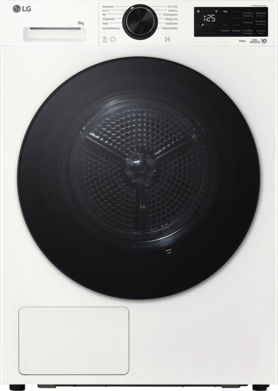 LG RT80X7 Wärmepumpentrockner, 8 kg Füllmenge, Startzeitvorwahl